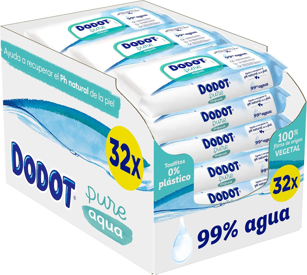 Dodot Aqua Pure Baby Wipes, 1536 Wipes, Helps Restore Skin's Natural PH, 99% Water