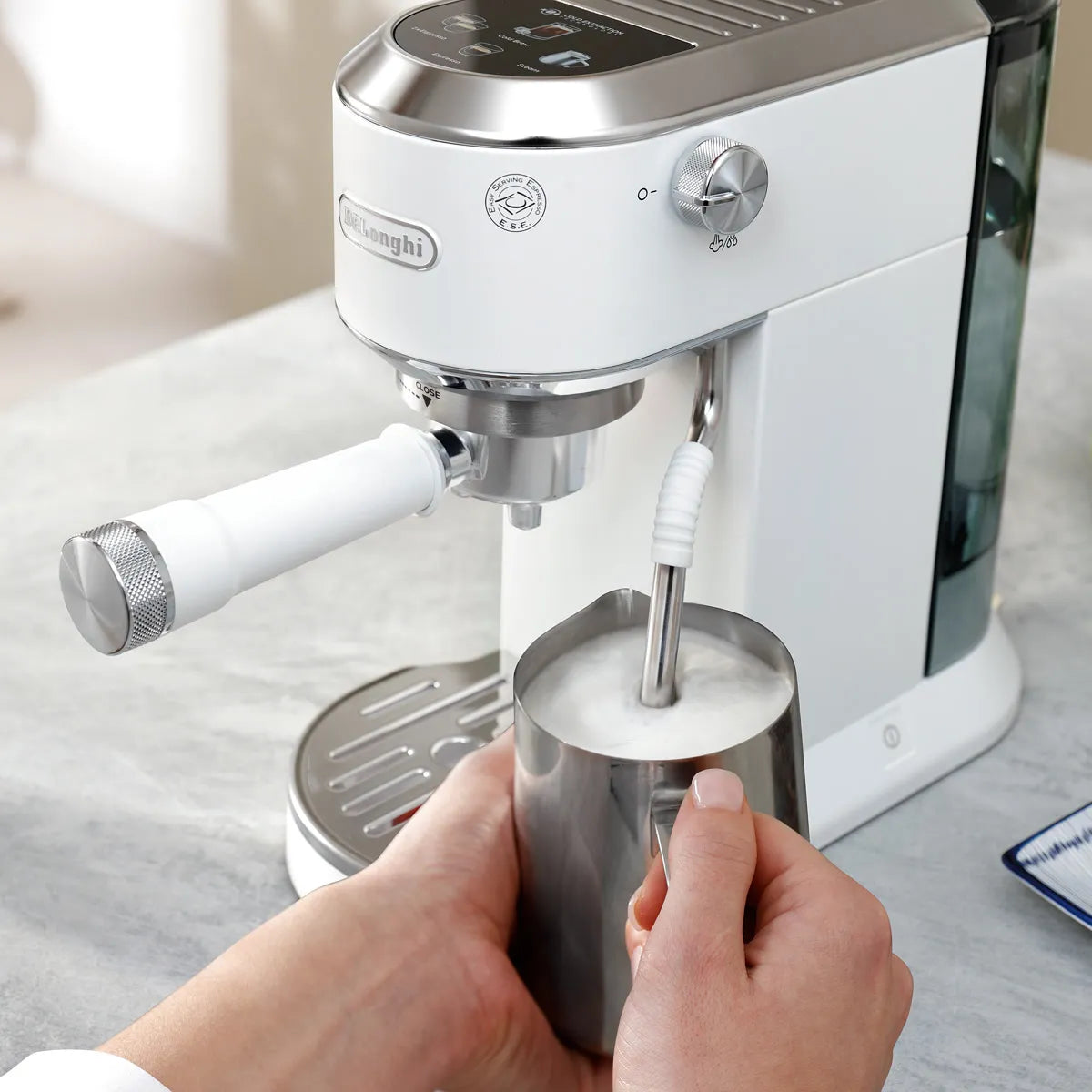 DeLonghi Dedica Duo Espresso Machine with Cold Brew EC890WI (Vanilla)