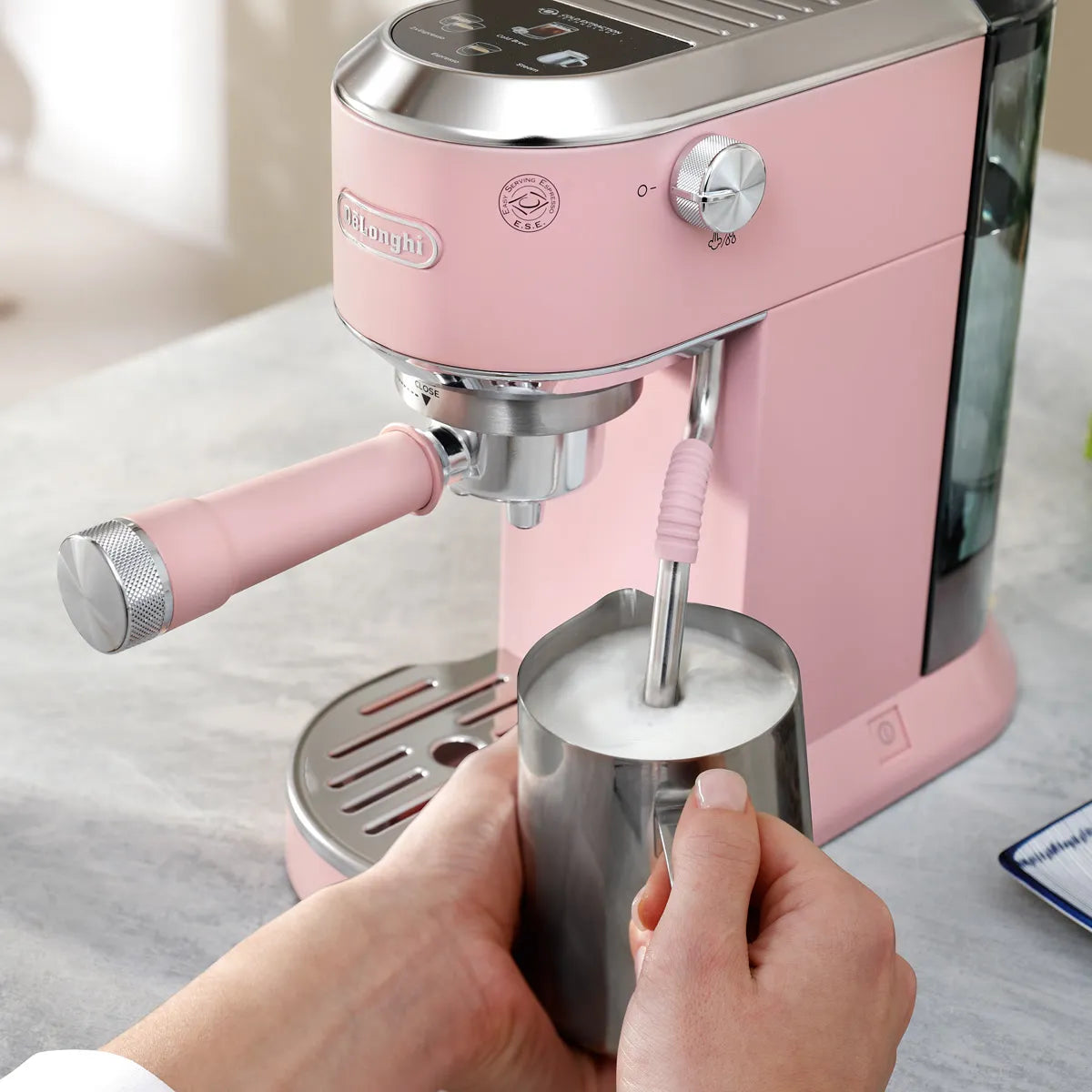 DeLonghi Dedica Duo Espresso Machine with Cold Brew EC890PK (Rosé)