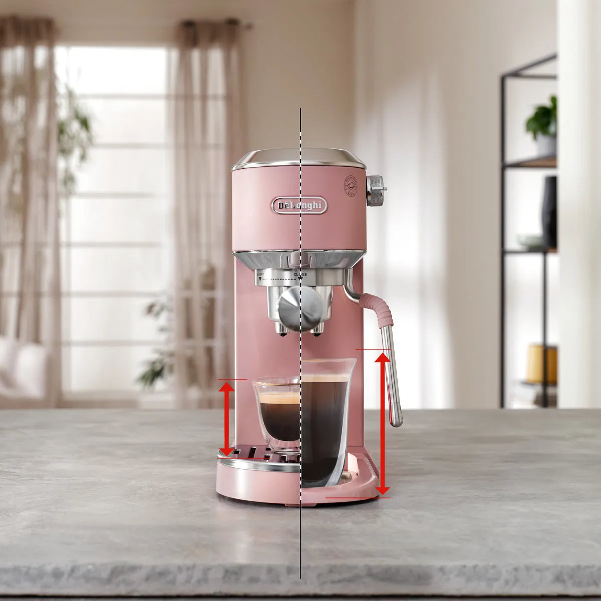 DeLonghi Dedica Duo Espresso Machine with Cold Brew EC890PK (Rosé)