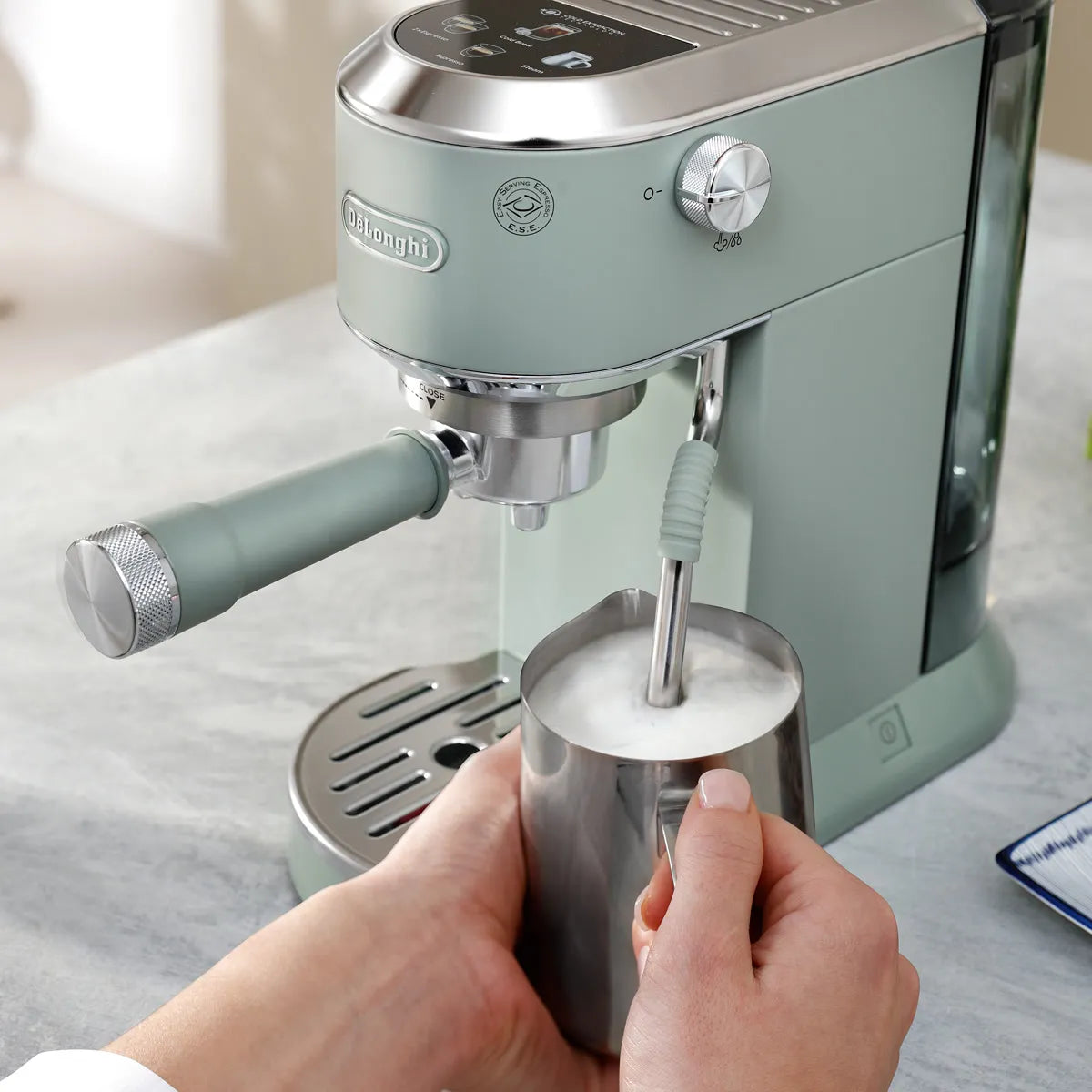 DeLonghi Dedica Duo Espresso Machine with Cold Brew EC890GR (Pistachio)