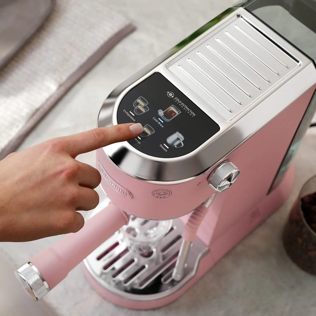 DeLonghi Dedica Duo Espresso Machine with Cold Brew EC890PK (Rosé)