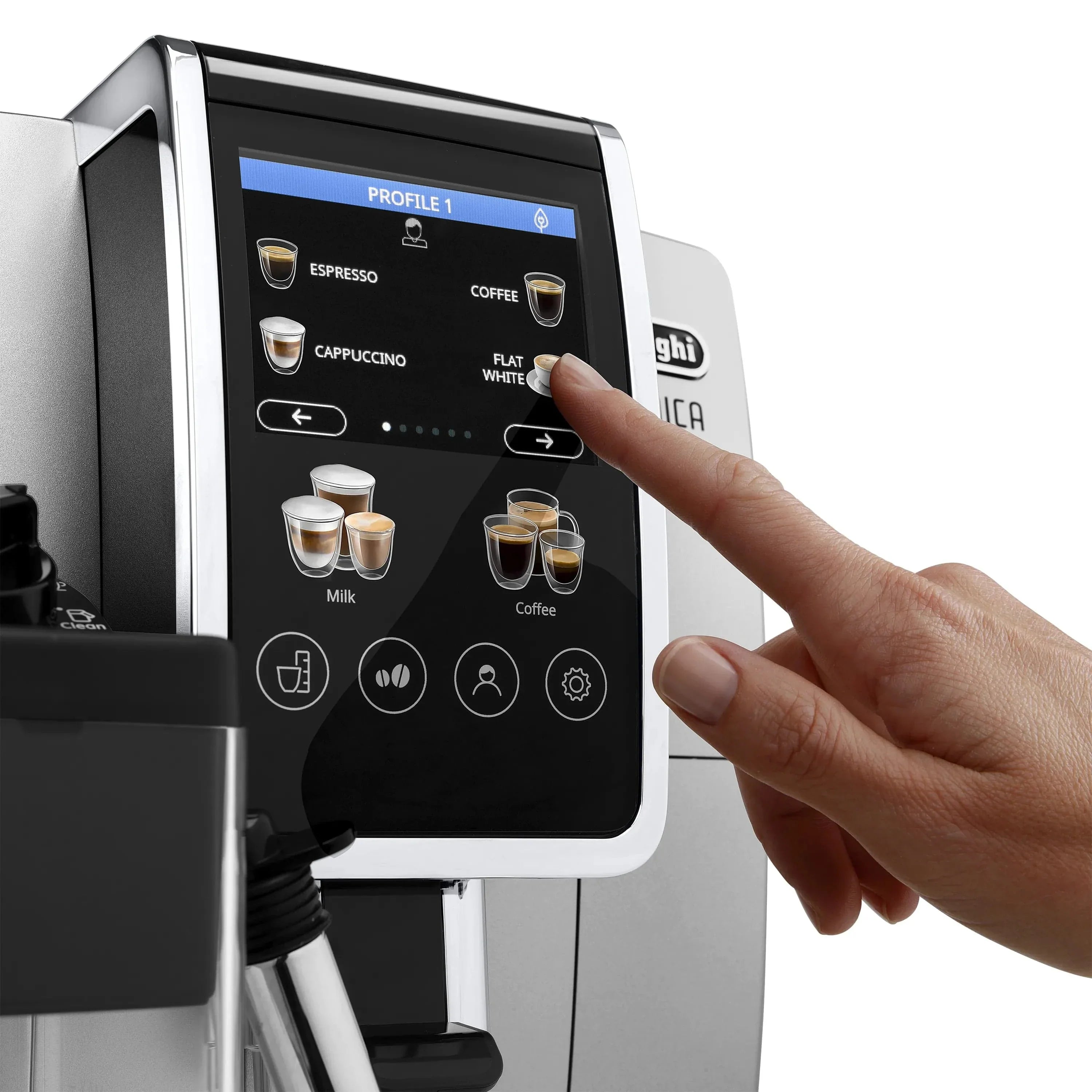 DeLonghi Dinamica Plus Super Automatic Espresso & Coffee Machine ECAM38085SB (Silver)