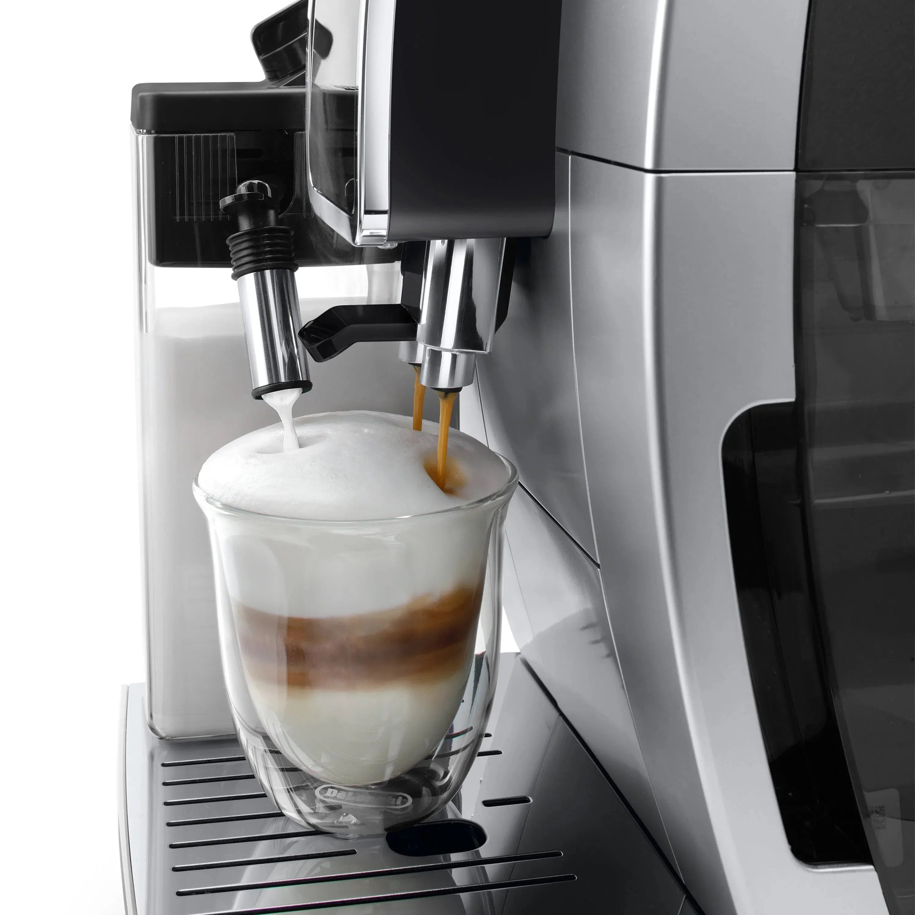 DeLonghi Dinamica Plus Super Automatic Espresso & Coffee Machine ECAM38085SB (Silver)