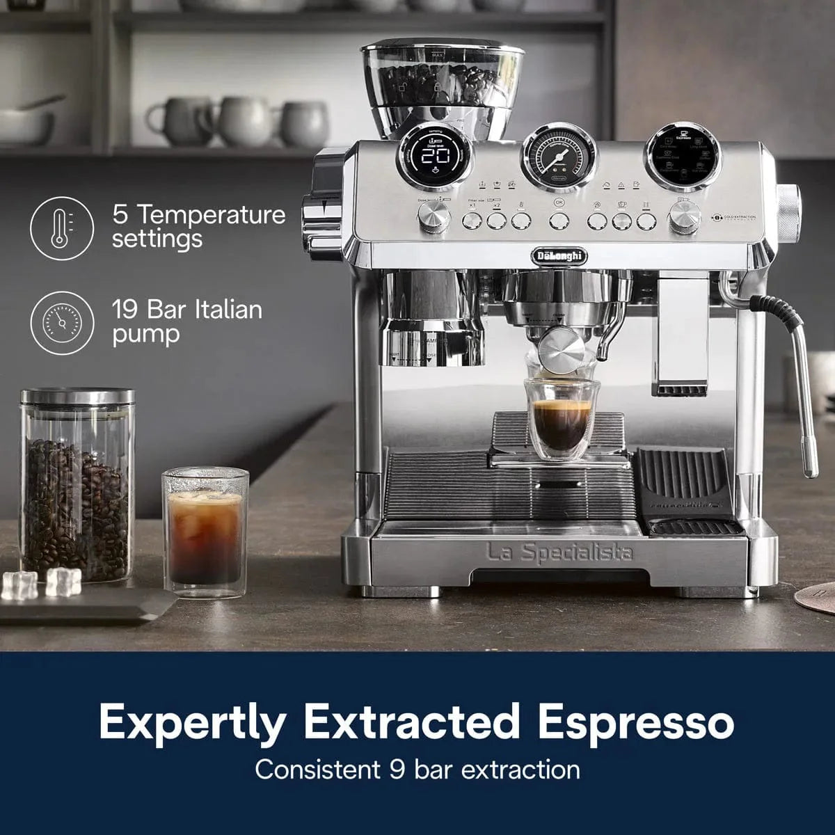 DeLonghi La Specialista Maestro Espresso Machine with Cold Brew EC9885M (Silver)