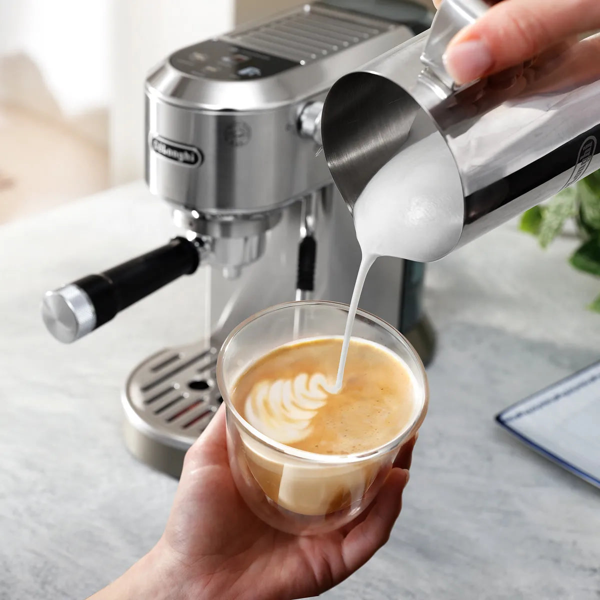 DeLonghi Dedica Duo Espresso Machine with Cold Brew EC890M (Metal)