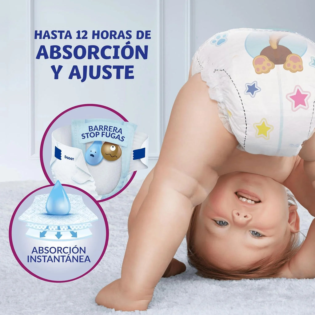 Dodot Pañales Bebé Activity, Talla 5 (11-16 kg), 152 Pañales, Hasta 12h de Protección Antifugas y Ajuste, Pack Mensual