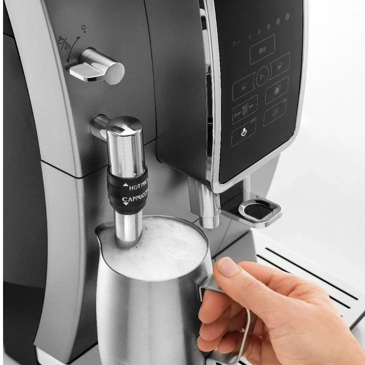 DeLonghi Dinamica With Adjustable Frothing Wand Super Automatic Espresso & Coffee Machine ECAM35025SB (Silver)