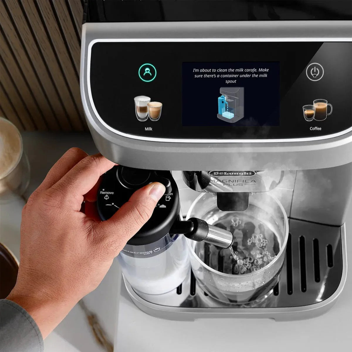 DeLonghi Magnifica Plus Super Automatic Espresso Machine with LatteCrema System ECAM32070SB