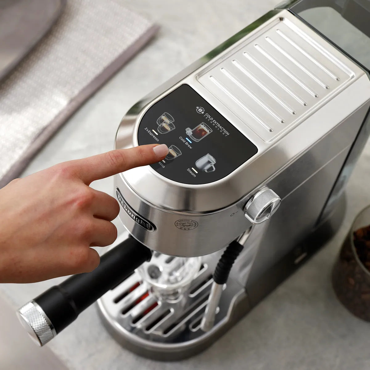 DeLonghi Dedica Duo Espresso Machine with Cold Brew EC890M (Metal)