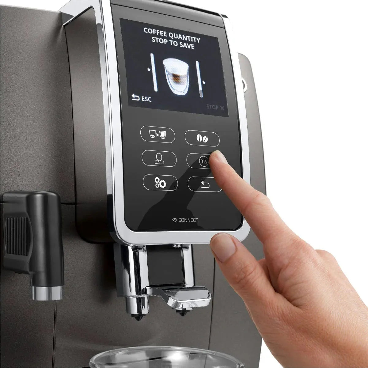 DeLonghi Dinamica PLUS Lattecrema, Super Automatic Espresso & Cappuccino Machine ECAM37095TI (Titanium)