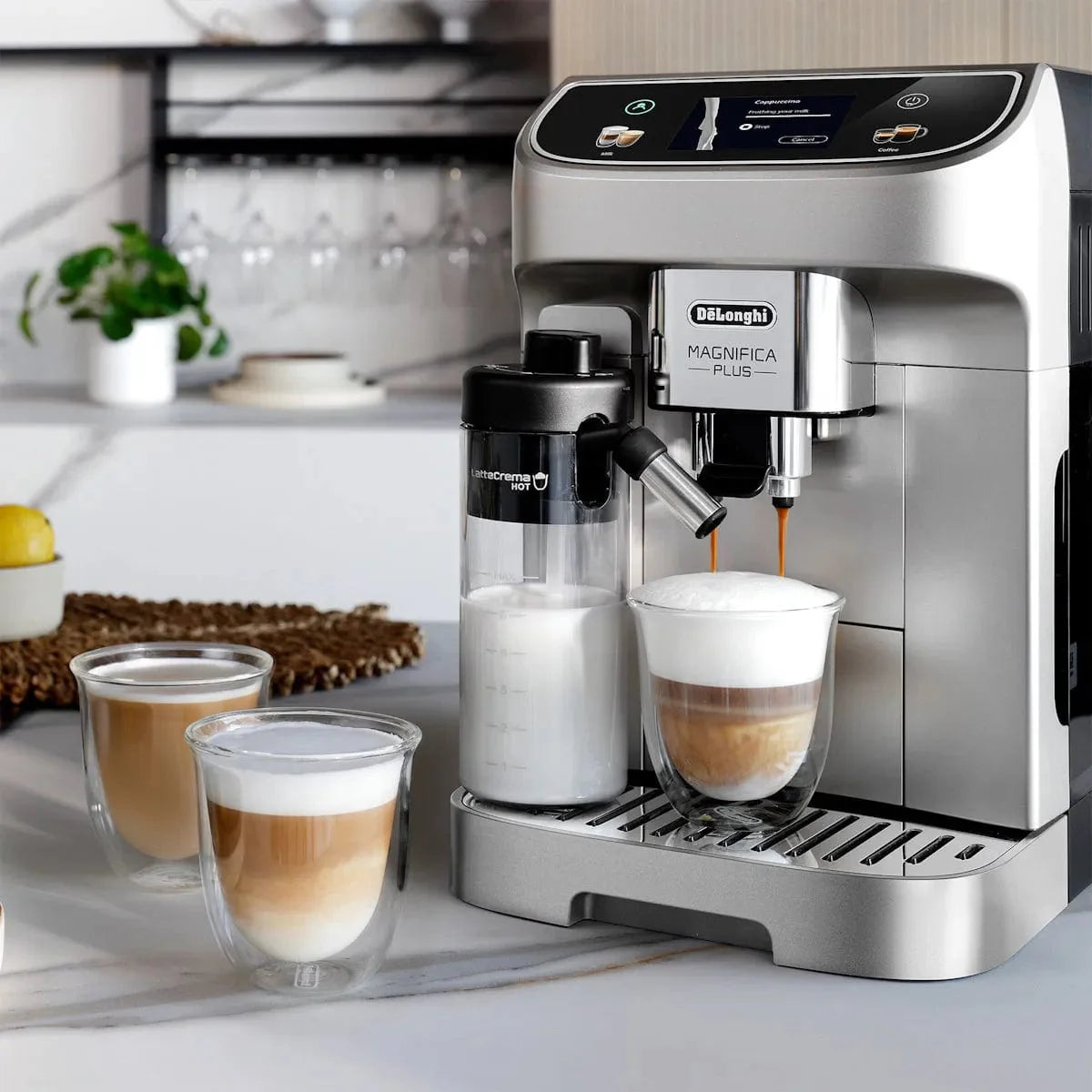 DeLonghi Magnifica Plus Super Automatic Espresso Machine with LatteCrema System ECAM32070SB