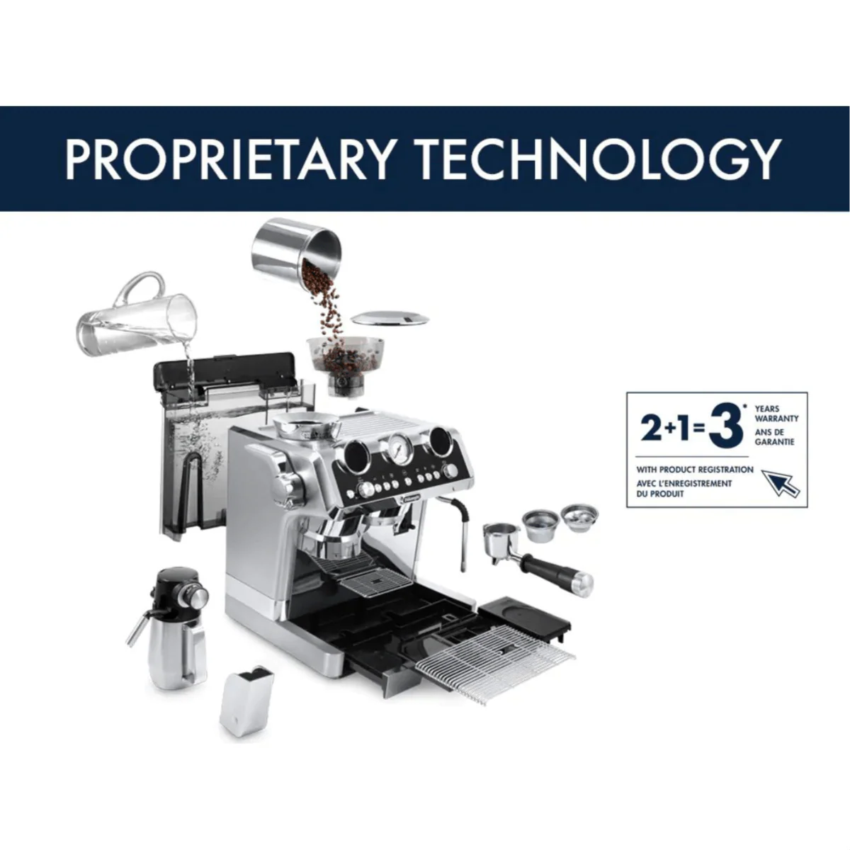 DeLonghi La Specialista Maestro Espresso Machine with LatteCrema EC9665M (Silver)